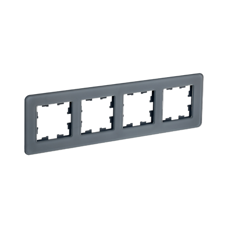 Рамка 4-мест. "BRITE" стекло графит RE IEK (1/50)