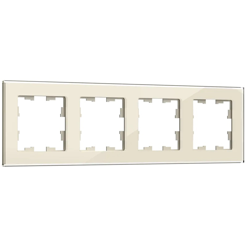 Рамка 4-мест. "BRITE" стекло ванильный (1/50)