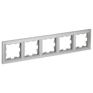 Рамка 5-мест. "BRITE" алюминий (1/100)