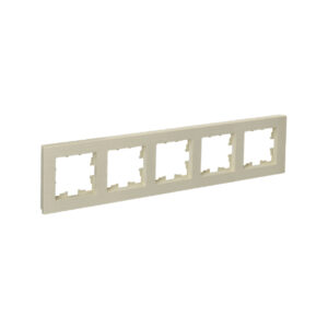 Рамка 5-мест. "BRITE"  беж. рифленый  IEK  (1/100)