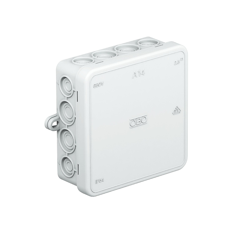 Распред. коробка A14, 100x100x40 мм, IP55, 16 каб вводов, крышка с защёлкой OBO Betterman