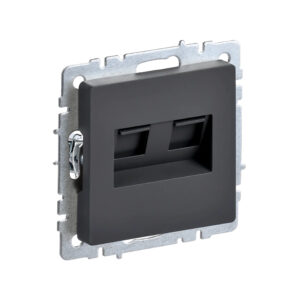 Роз. 2-я RJ11+RJ45 кат.5E б/рамки "BRITE" графит (1/100)