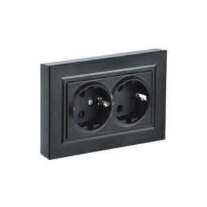 Роз. 2-я с з/к без з/ш 16А в сборе "BRITE" черный (1/100)