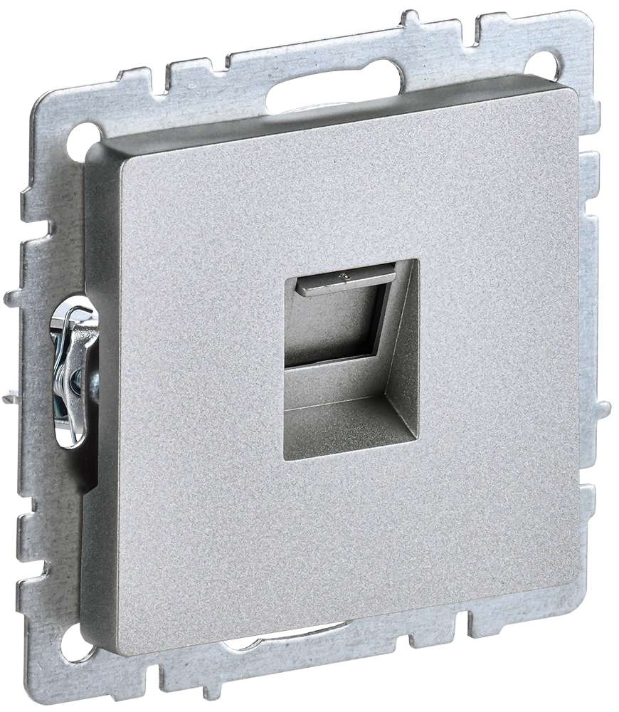 Роз. комп. RJ45 кат.5E б/рамки "BRITE" алюминий (1/100)