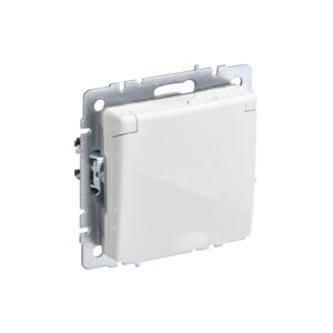 Роз. с з/к/ш с кр. 16А IP44 б/рамки "BRITE" белый (1/100)