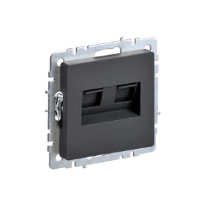 Розетка 2-ая компьютерная RJ45 кат.5E "BRITE" графит (1/100)