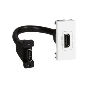 Розетка HDMI Mosaic 1 модуль, оборудована шнуром, белая Legrand E-PRO