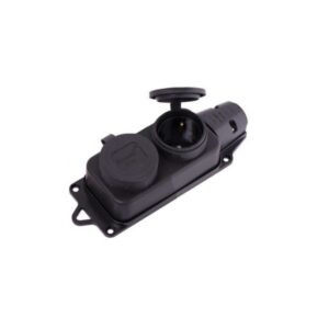 Розетка наруж. уст-ки 2-ая с заглушками 2Р+РЕ 1Х16А 220-240В (каучук) UNIT (10/60)