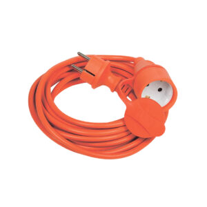 Шнур УШ-01РВ оранж. с вилкой и розеткой 2P+PE/20 метров 3х1,0 мм2 IP44 IEK E-PRO