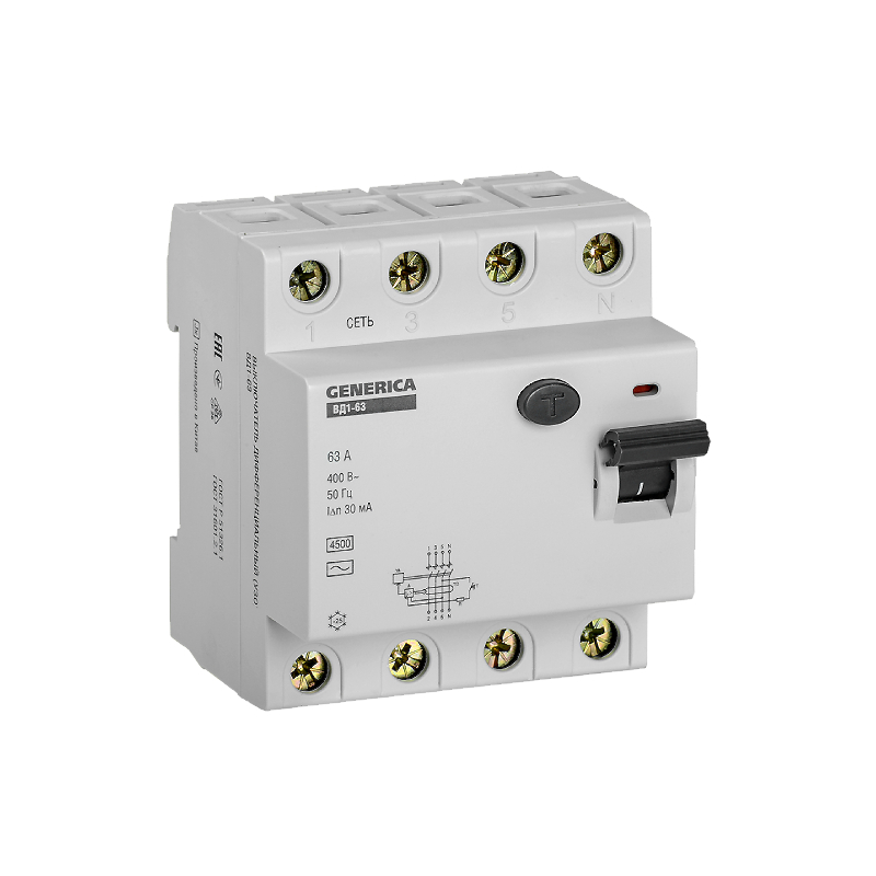 УЗО ВД1-63 4Р 32А 30мА Generica E-PRO