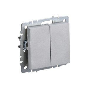 Выкл 2-кл. 10А б/рамки "BRITE" алюминий (1/100)