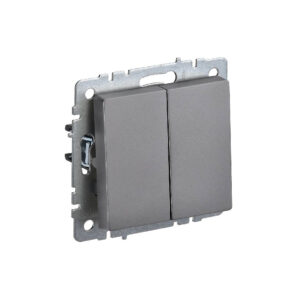 Выкл 2-кл. 10А б/рамки "BRITE" сталь (1/100)