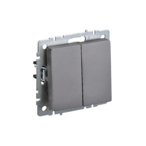 Выкл 2-кл. прох. 10А б/рамки "BRITE" сталь (1/100)