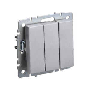 Выкл 3-кл. 10А б/рамки "BRITE" алюминий (1/100)