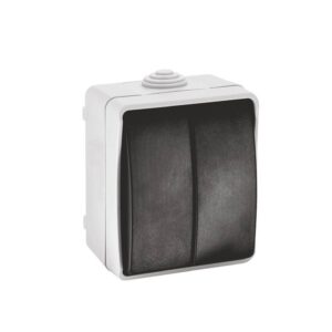 Выключатель 2кл о/у серый IP54 ROCK (10/200) UNIT