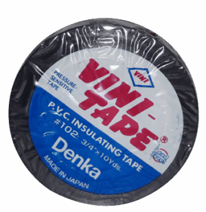 Японская Изолента #102 ПВХ  черная Vini Tape (10)(500)