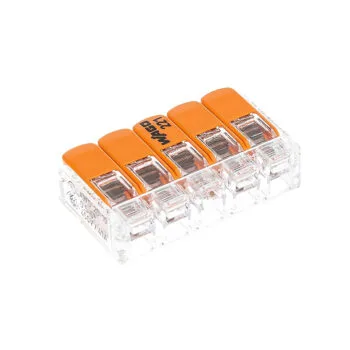 221-615 Клемма соед. 5-пров. (0,5-6мм² 41А) WAGO (15) NEW