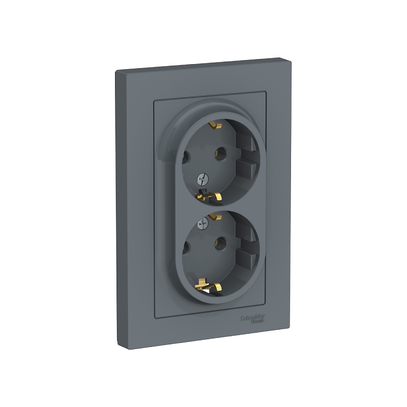 AtlasDesign РОЗЕТКА 2-я з/к, 16А, в сб, ГРИФЕЛЬ NEW ATN724