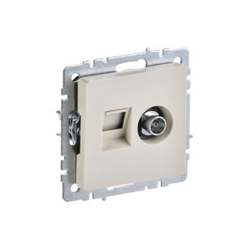 BRITE Розетка 2я TV+RJ45 кат.5Е бежевый механизм, РТВ/РК12-БрКр ИЭК NEW