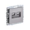 BRITE Розетка двойная RJ11+RJ45 кат.5E РК/Т12-БрМ маренго IEK