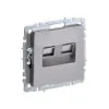 BRITE Розетка двойная RJ11+RJ45 кат.5E РК/Т12-БрМ маренго IEK