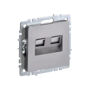 BRITE Розетка двойная RJ11+RJ45 кат.5E РК/Т12-БрМ маренго IEK