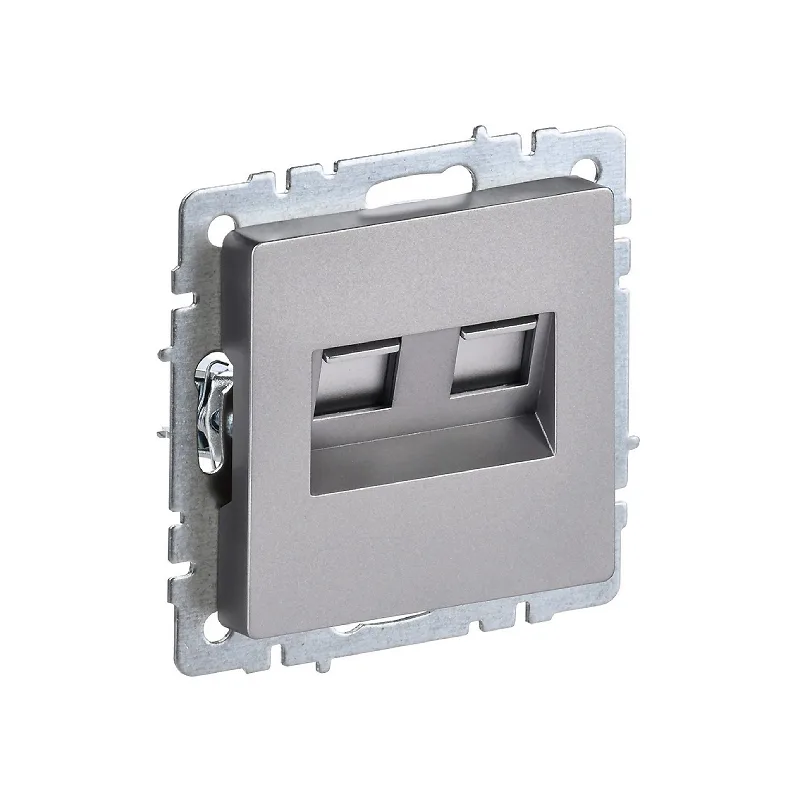 BRITE Розетка двойная RJ11+RJ45 кат.5E РК/Т12-БрМ маренго IEK