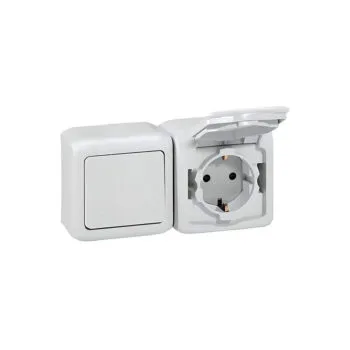 Forix Розетка 2X2К+З IP44 БЕЛ Legrand E-PRO