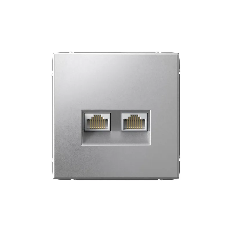 G009 Роз. 2-ная комп. RJ45+RJ45 6A механизм "ARTGALLERY" алюминий GAL0388 (1)