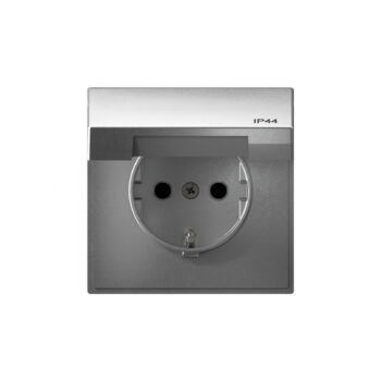 G020 Роз. с з/к с/ш с крышкой 16A механизм IP44 "ARTGALLERY" алюминий GAL440346 (10)