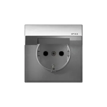 G020 Роз. с з/к с/ш с крышкой 16A механизм IP44 "ARTGALLERY" алюминий GAL440346 (10)