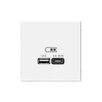 G072 Роз. USB A+C 45Вт высокоскор.заряд., механизм "ARTGALLERY" лотос GAL1329 (1)