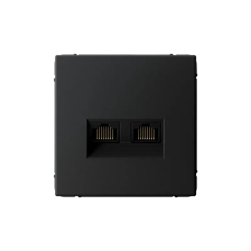 G081 Роз. 2-ная комп. RJ45+RJ45 6A механизм "ARTGALLERY" карбон GAL1088 (1)