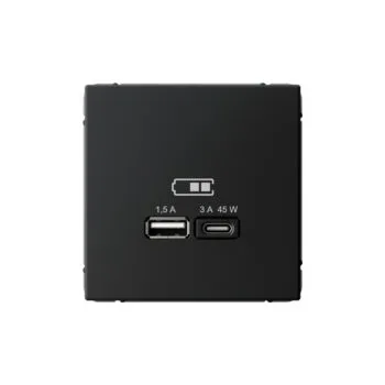 G098 Роз. USB A+C 45Вт высокоскор.заряд., механизм "ARTGALLERY" карбон GAL1029 (1)