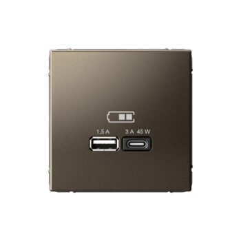 G147 Роз. USB A+C 45Вт высокоскор.заряд., механизм "ARTGALLERY" мокко GAL0629 (1)