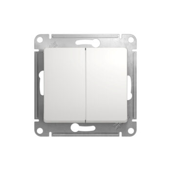 GLOSSA 2-клавишный ПЕРЕКЛЮЧАТЕЛЬ, сх.6/2, 10АХ, механизм, БЕЛЫЙ