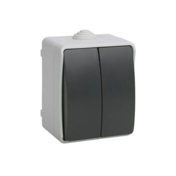 I31 Выкл 2кл о/у серый IP54 ФОРС IEK ВС20-2-0-ФСр (10/100)