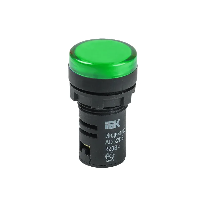 Индикатор AD-22DS (LED) Ø22мм (зеленый) IEK (10/600)
