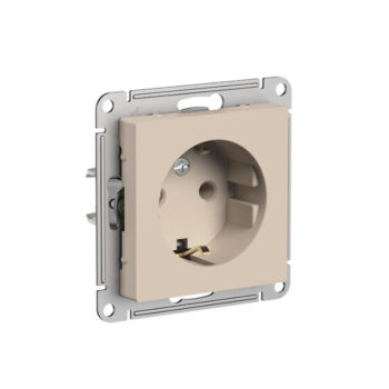 К090 Роз. с з/к 16А с/у б/рамки ATLAS ПЕСОЧНЫЙ ATN1243 (5)