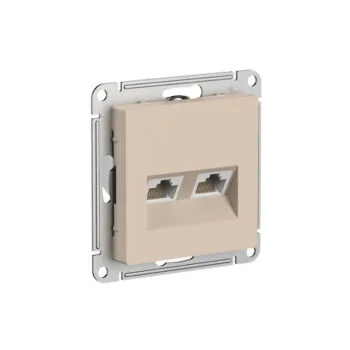 К103 Роз. RJ45+RJ45 5Е кат 5Е механизм б/рамки ATLAS ПЕСОЧНЫЙ ATN1285 (5)