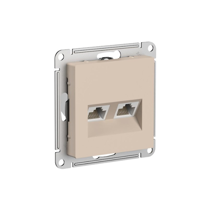 К103 Роз. RJ45+RJ45 5Е кат 5Е механизм б/рамки ATLAS ПЕСОЧНЫЙ ATN1285 (5)