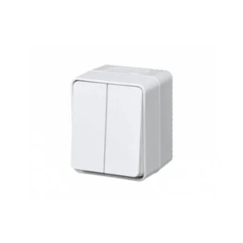 К112 Выкл 2-кл о/у IP54 10А Atlas Profi 54 БЕЛЫЙ ATN540151 (12)