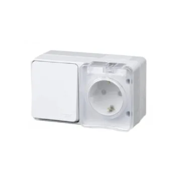 К117 Роз,Выкл.1-кл з/к з/ш о/у IP54 16А Atlas Profi 54 БЕЛЫЙ ATN540170 (6)