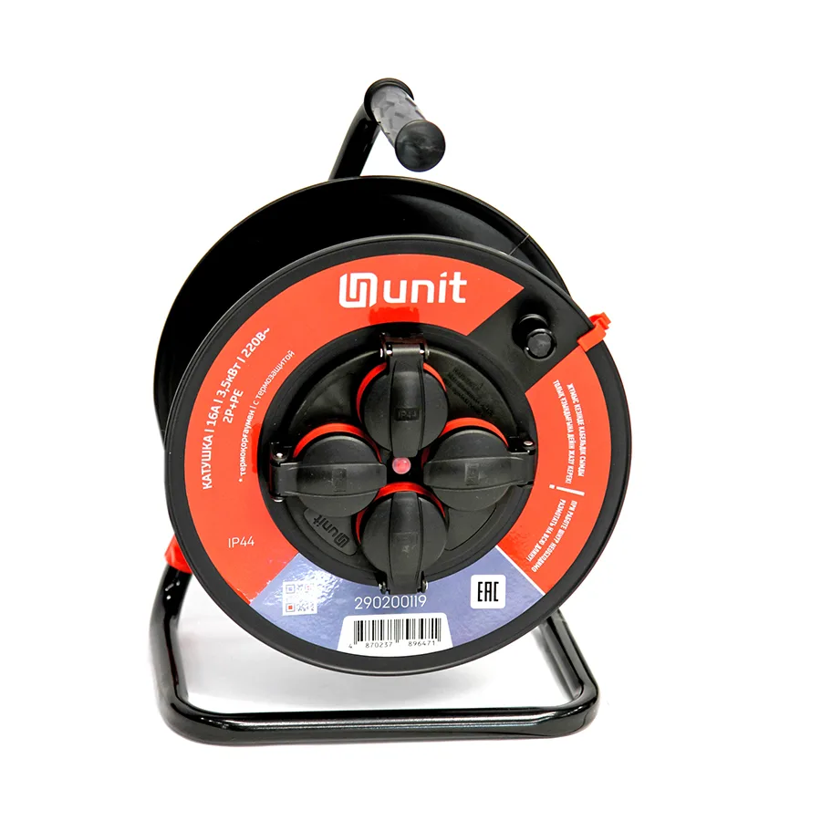 Катушка пустая (4места 2p+pe 16А/3,5кВт/220В с термозащитой IP44) UNIT (1) NEW