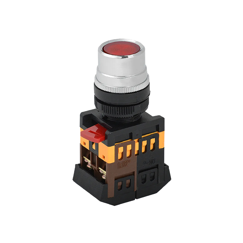 Кнопка ABLF-22 красный d22мм неон/240В 1з+1р IEK E-PRO