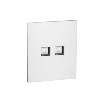 Комп. роз. RJ45+RJ45 cat.5Е c/у б/рамки QUATTRO ARCTIC WHITE UNIT (10)