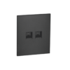 Комп. роз. RJ45+RJ45 cat.5Е c/у б/рамки QUATTRO ULTIMA BLACK UNIT (10)