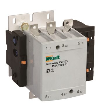 Контактор КМ-103  115А 1НО+1НЗ  220В (1)  DEKraft