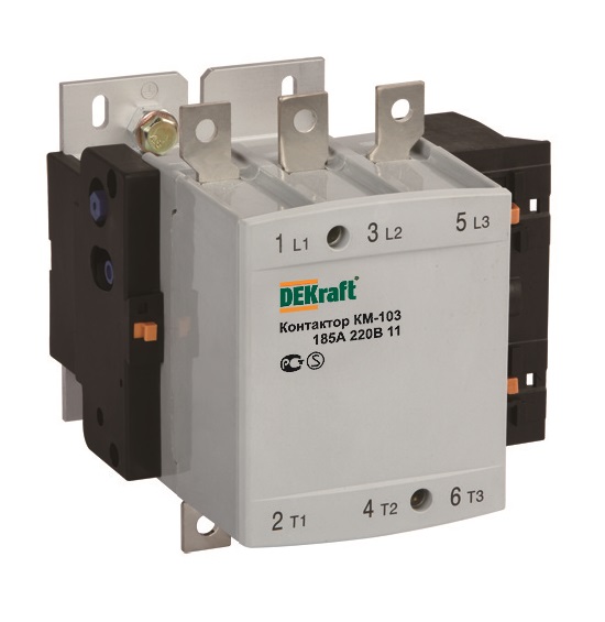 Контактор КМ-103  265А 1НО+1НЗ  220В (1)  DEKraft