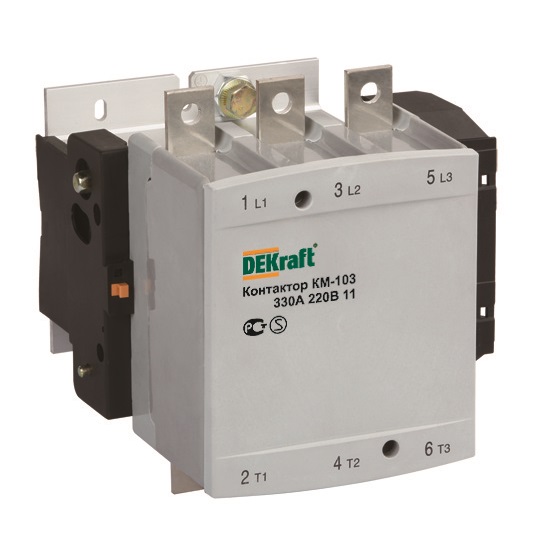 Контактор КМ-103  330А 1НО+1НЗ  380В (1)  DEKraft